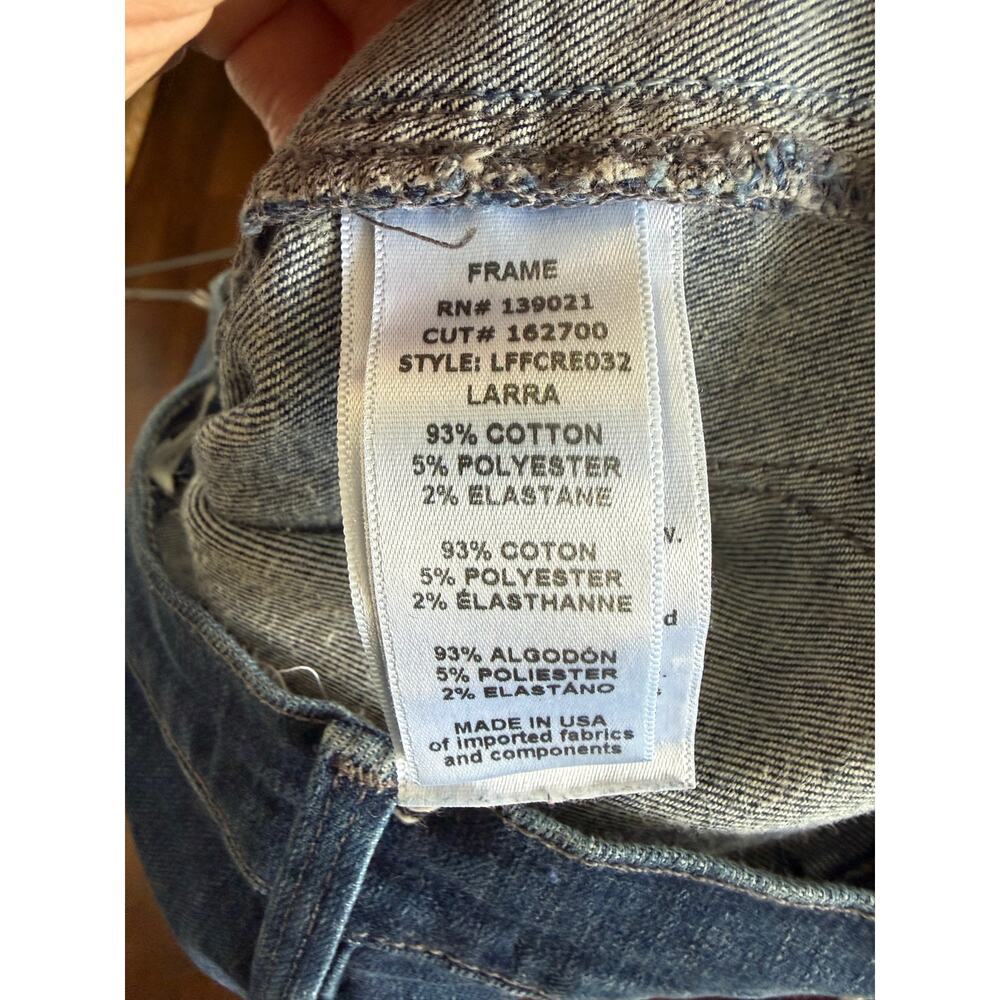 Frame Le Flare De Francoise Jeans Sz 29 Mid Rise Raw Hem PReppy Casual Boho - Picture 6 of 7